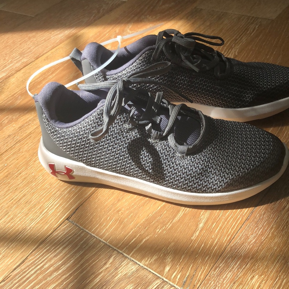 Grey underarmour sneakers boys and girls